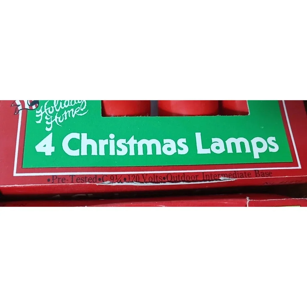 48 Vintage Christmas Replacement Lights C 9 1/4 120 Volt Lamps Bulbs Red/Rose‎